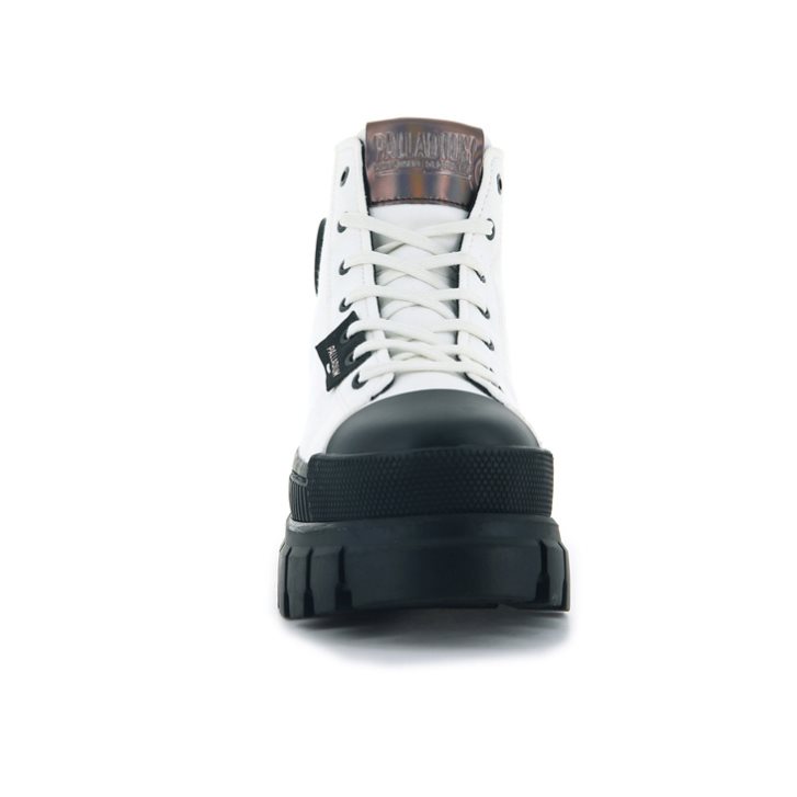 Chaussures Plateforme Palladium Revolt Hi TX Femme Blanche Noir | FR OPV476Y